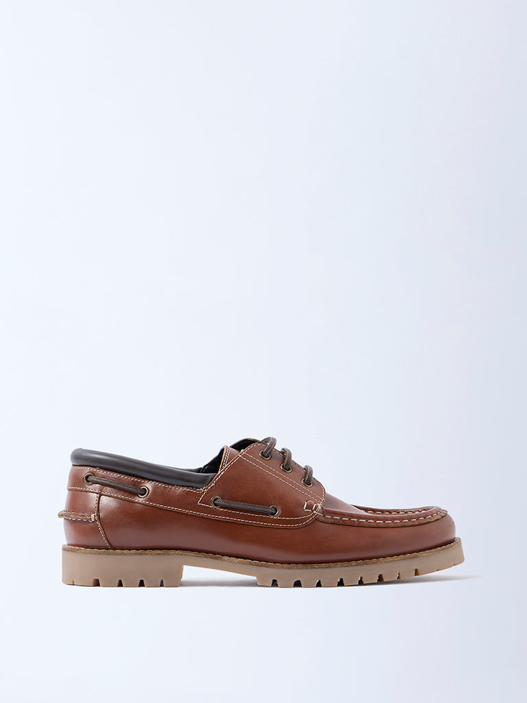 SOLEPLAY Brown Boat Leather Shoes