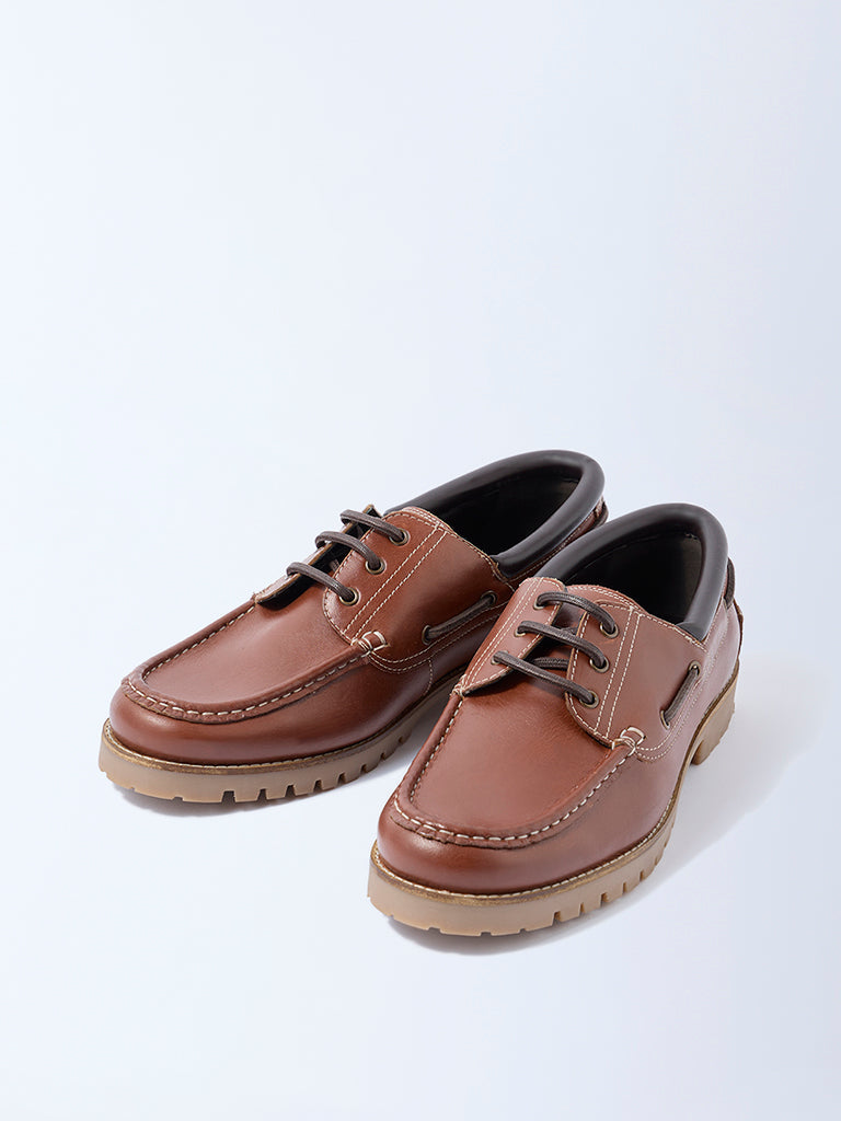 SOLEPLAY Brown Boat Leather Shoes