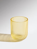 Westside Home Yellow Ribbed-Textured Water Glass