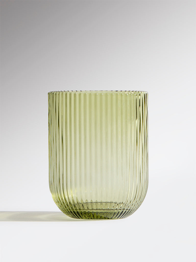 Westside Home Green Ribbed-Textured Water Glass