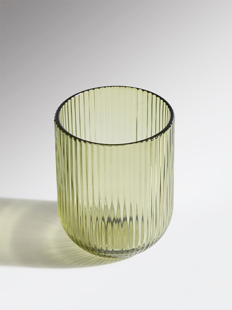 Westside Home Green Ribbed-Textured Water Glass