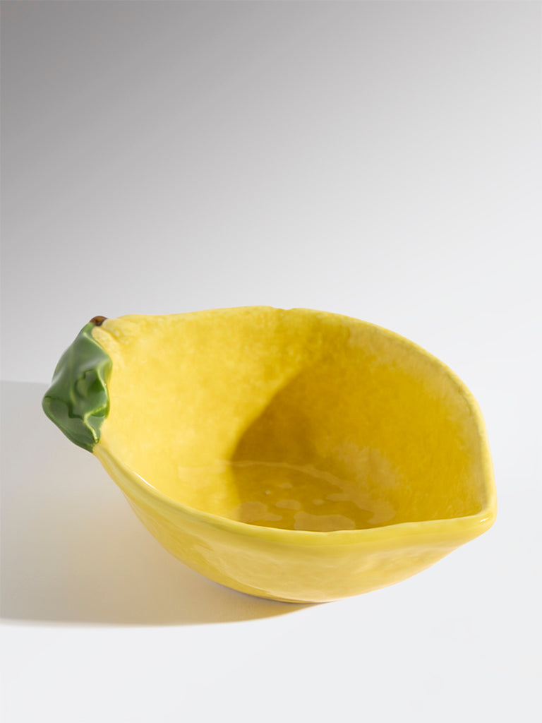Westside Home Yellow Lemon Shaped Bowl - Small