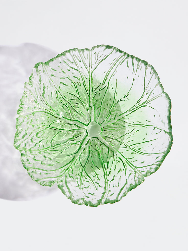 Westside Home Green Lettuce Glass Bowl - Small