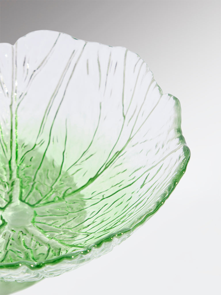 Westside Home Green Lettuce Glass Bowl - Small