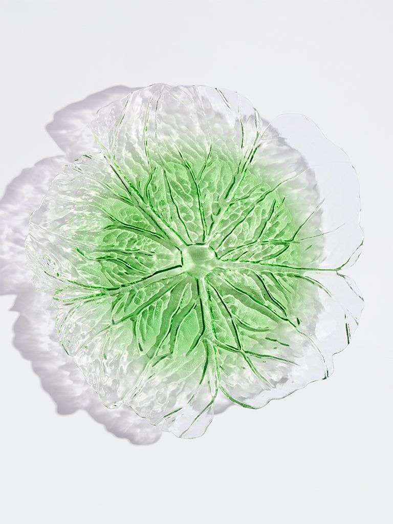 Westside Home Green Lettuce Glass Platter - Large