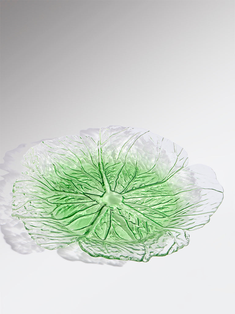 Westside Home Green Lettuce Glass Platter - Large