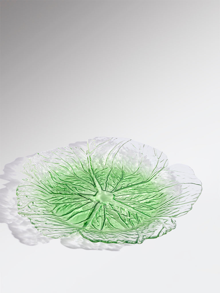 Westside Home Green Lettuce Glass Platter - Medium
