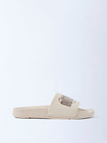 SOLEPLAY Beige Text Design Pool Slides