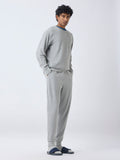 WES Lounge Grey Waffle-Textured Relaxed-Fit Mid-Rise Cotton-Blend Joggers
