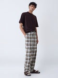 WES Lounge Brown Relaxed-Fit Mid-Rise Cotton Pants