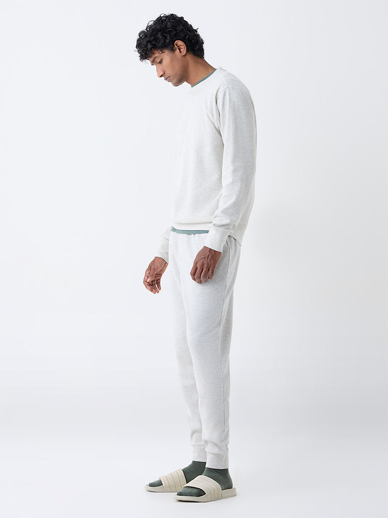 WES Lounge Grey Relaxed-Fit Cotton-Blend Sweatshirt