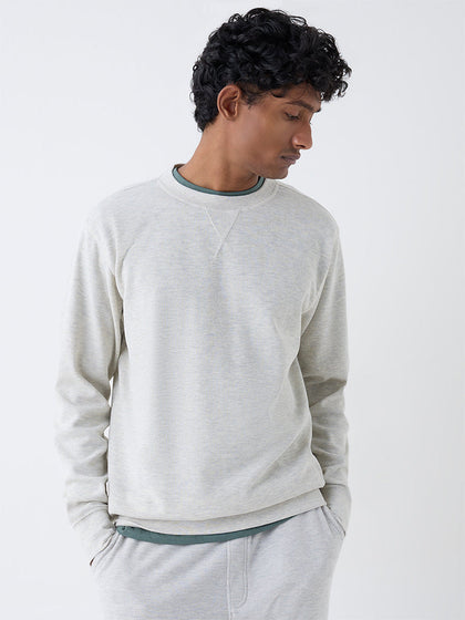 WES Lounge Grey Relaxed-Fit Cotton-Blend Sweatshirt