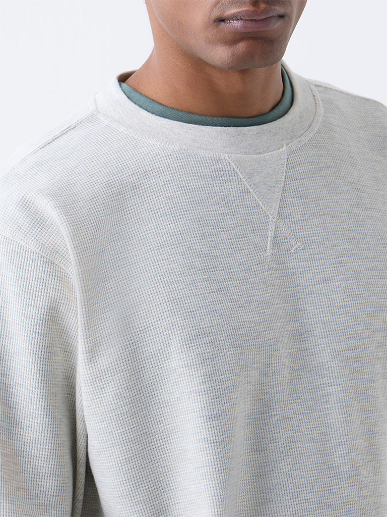 WES Lounge Grey Relaxed-Fit Cotton-Blend Sweatshirt