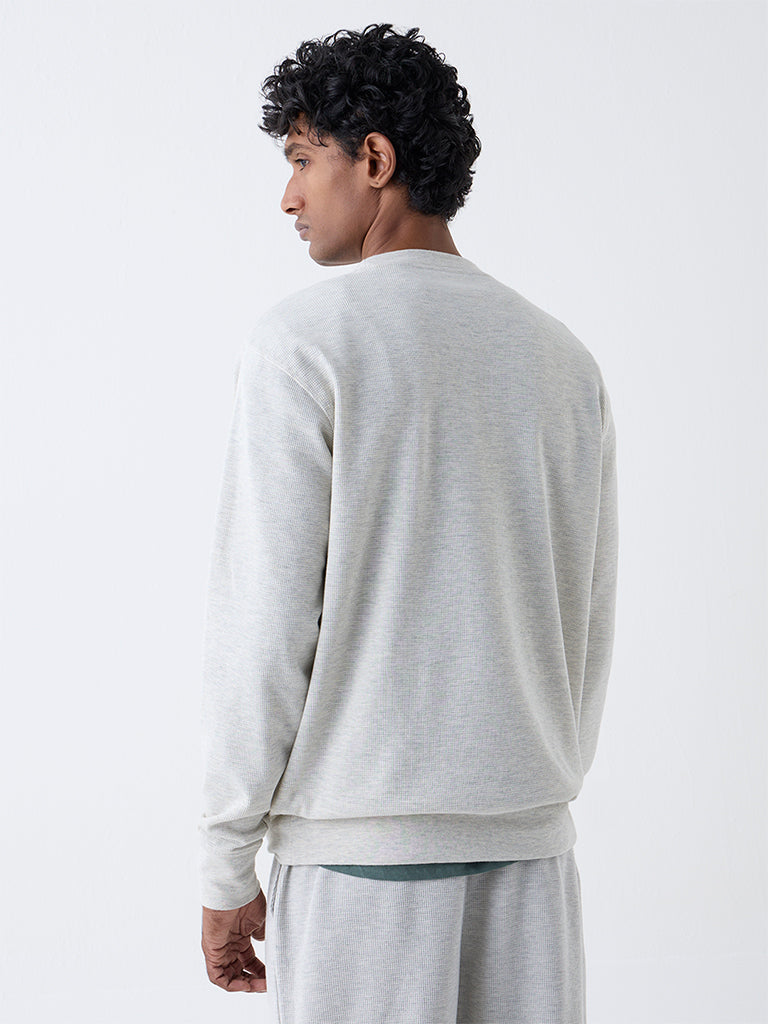 WES Lounge Grey Relaxed-Fit Cotton-Blend Sweatshirt