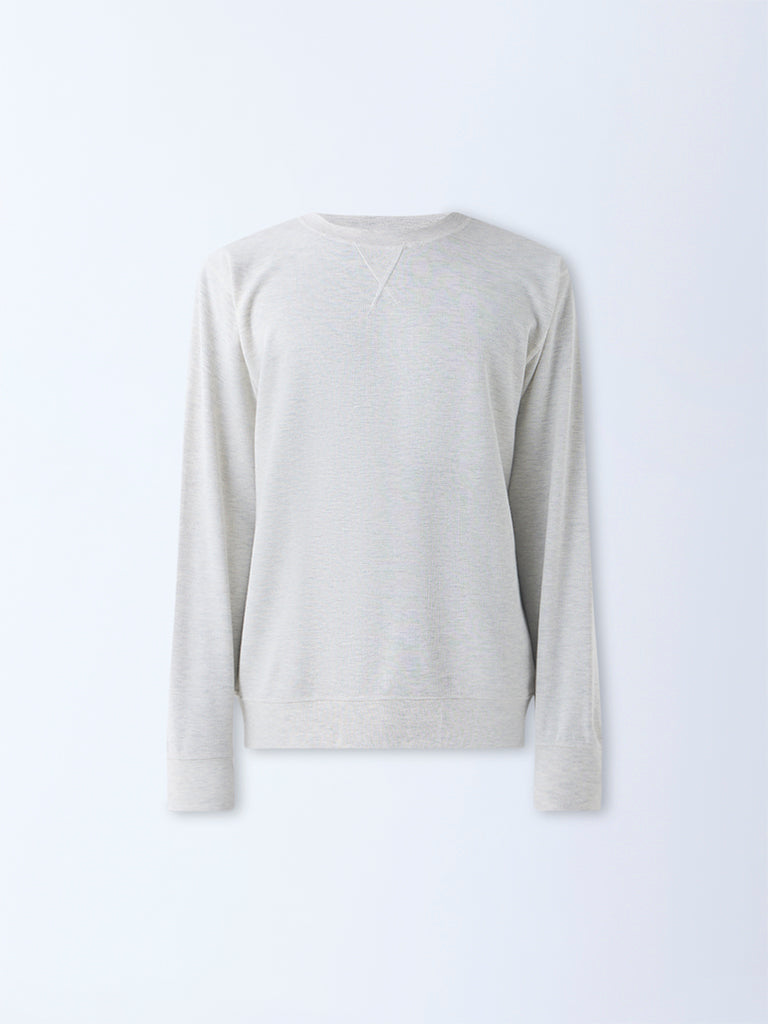 WES Lounge Grey Relaxed-Fit Cotton-Blend Sweatshirt