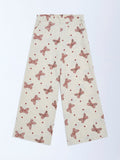 Utsa Kids Girls Off-White Cotton-Blend Pants - (8-14 yrs)