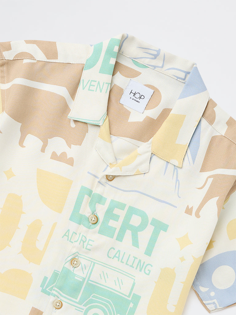 HOP Kids Boys Multicolour Printed Resort-Fit Shirt