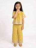 Utsa Kids Girls Yellow Embroidered Cotton Blouse - (2-8 yrs)