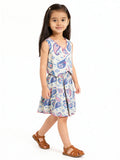 Utsa Kids Girls Off-White Paisley Printed Cotton-Blend Waistcoat - (2-8 yrs)