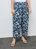 Diza Navy Floral Printed Pants