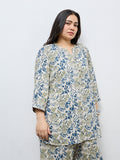 Diza Light Taupe Botanical Printed Tunic