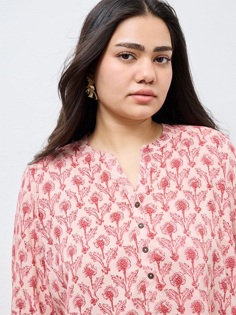 Diza Pink Floral Printed Tunic