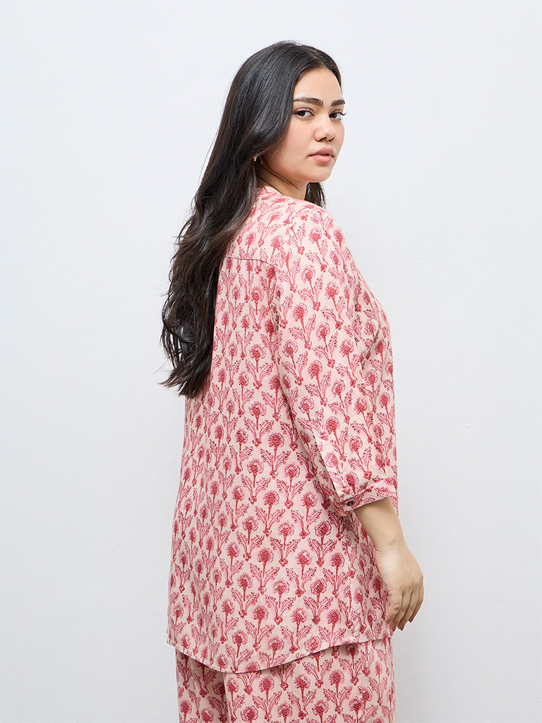 Diza Pink Floral Printed Tunic