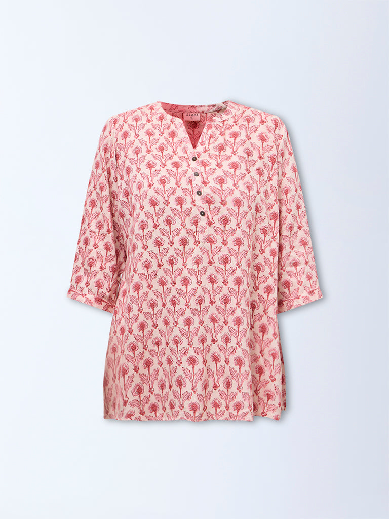Diza Pink Floral Printed Tunic