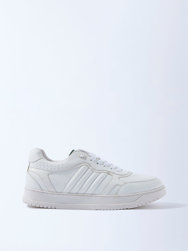 SOLEPLAY White Perforated Lace-Up Sneakers