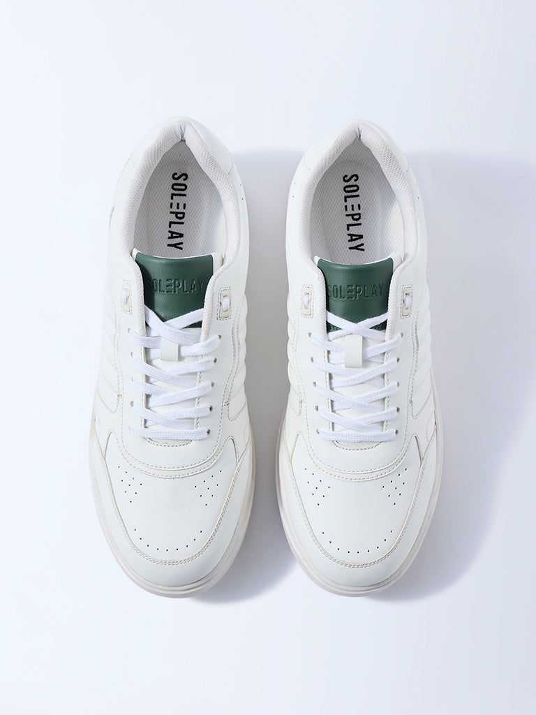 SOLEPLAY White Perforated Lace-Up Sneakers