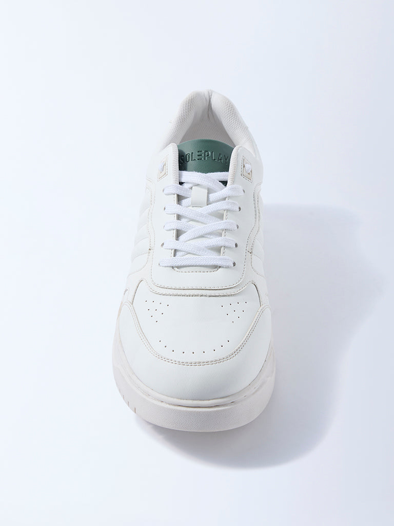 SOLEPLAY White Perforated Lace-Up Sneakers