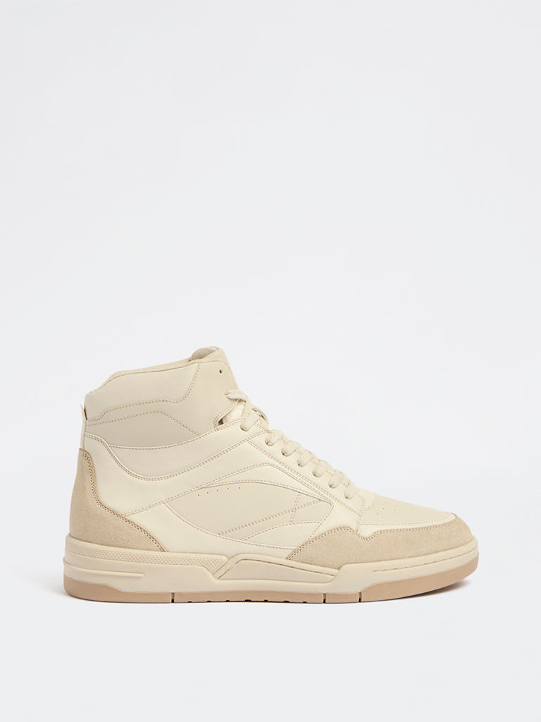 SOLEPLAY Light Beige High-Top Sneakers