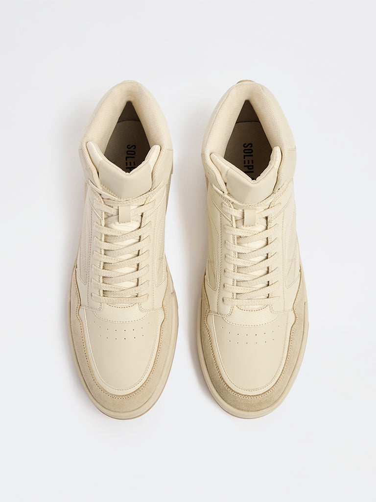 SOLEPLAY Light Beige High-Top Sneakers