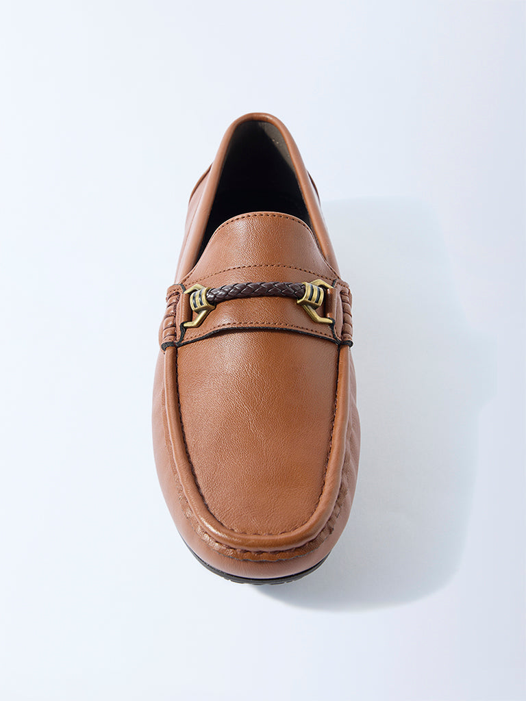 SOLEPLAY Tan Braid-Detailed Loafers