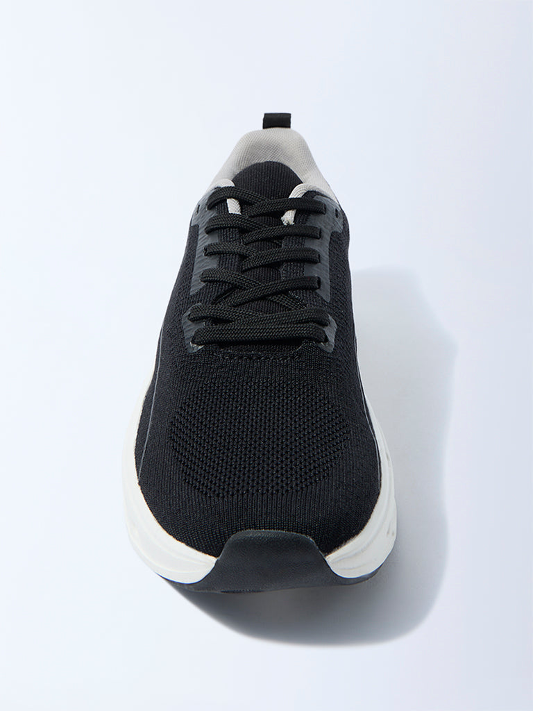 SOLEPLAY Black Knit-Textured Jogger Shoes