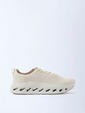 SOLEPLAY Beige Knit-Textured Jogger Shoes