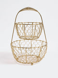 Westside Home Gold Two-Tiered Wired Basket