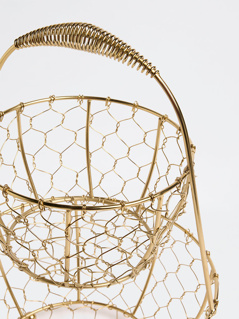 Westside Home Gold Two-Tiered Wired Basket