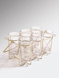 Westside Home Gold Chai Caddy with Glass (Set of 6)