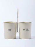 Westside Home Cream Fork and Spoon Cutlery Caddy