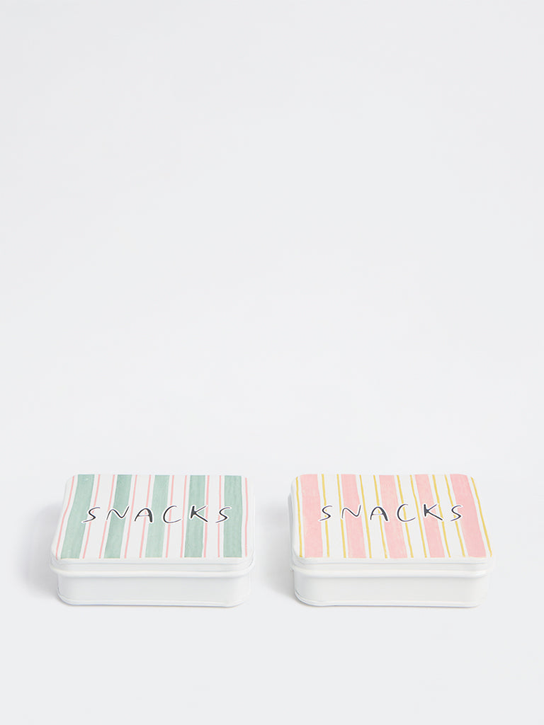 Westside Home Multicolor Striped Snacks Box (Set of 2)