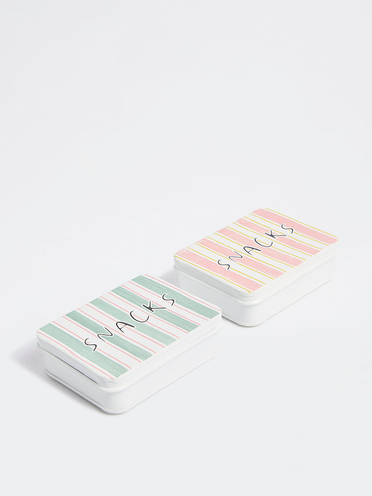 Westside Home Multicolor Striped Snacks Box (Set of 2)