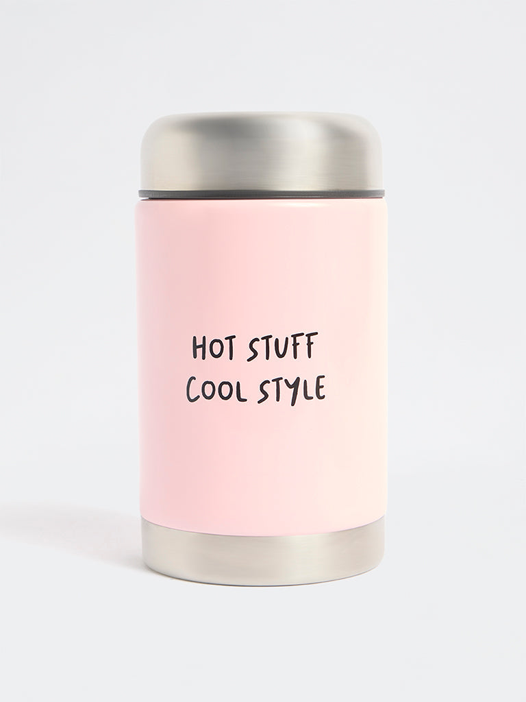 Westside Home Pink Typographic Storage Jar - 550ML