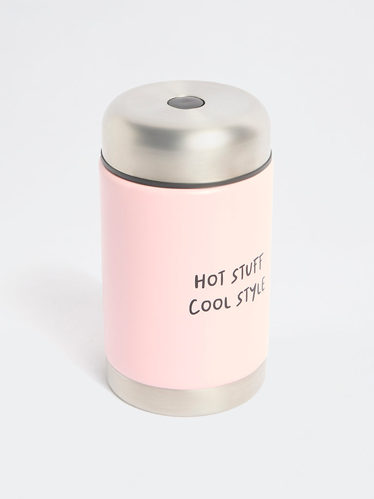 Westside Home Pink Typographic Storage Jar - 550ML