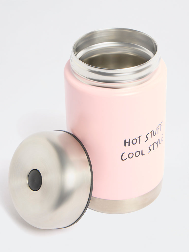 Westside Home Pink Typographic Storage Jar - 550ML