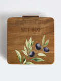 Westside Home Brown Foliage Design Wooden Nut Box