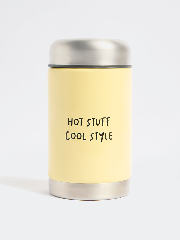 Westside Home Yellow Typographic Storage Jar - 550ML
