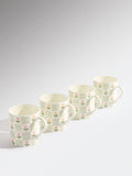 Westside Home Multicolour Floral Design Mugs (Set of 4)