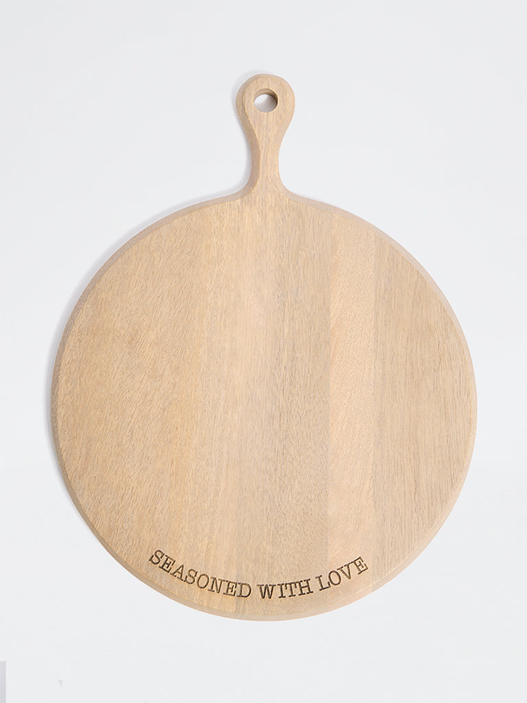 Westside Home Beige Typographic Wooden Chopper