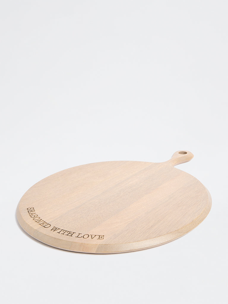 Westside Home Beige Typographic Wooden Chopper